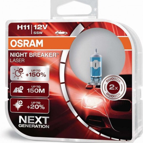 Osram H11 Night Breaker Laser +150% 12V 2τμχ