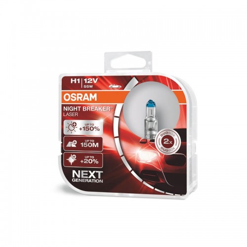 Λάμπες Osram H1 Night Breaker Laser 12V 55W P14.5S +150% 1550LM
